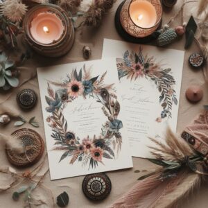 Convite de Casamento Boho "Boêmio Chic"