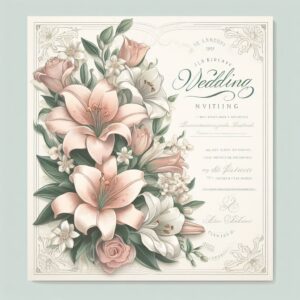 Convite de Casamento Clássico Floral